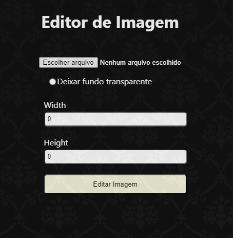 tela do editor de imagem